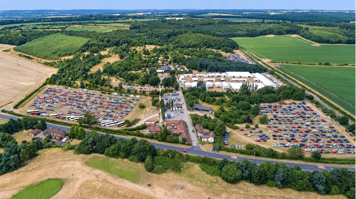 Aerial view of the Overdrive show field